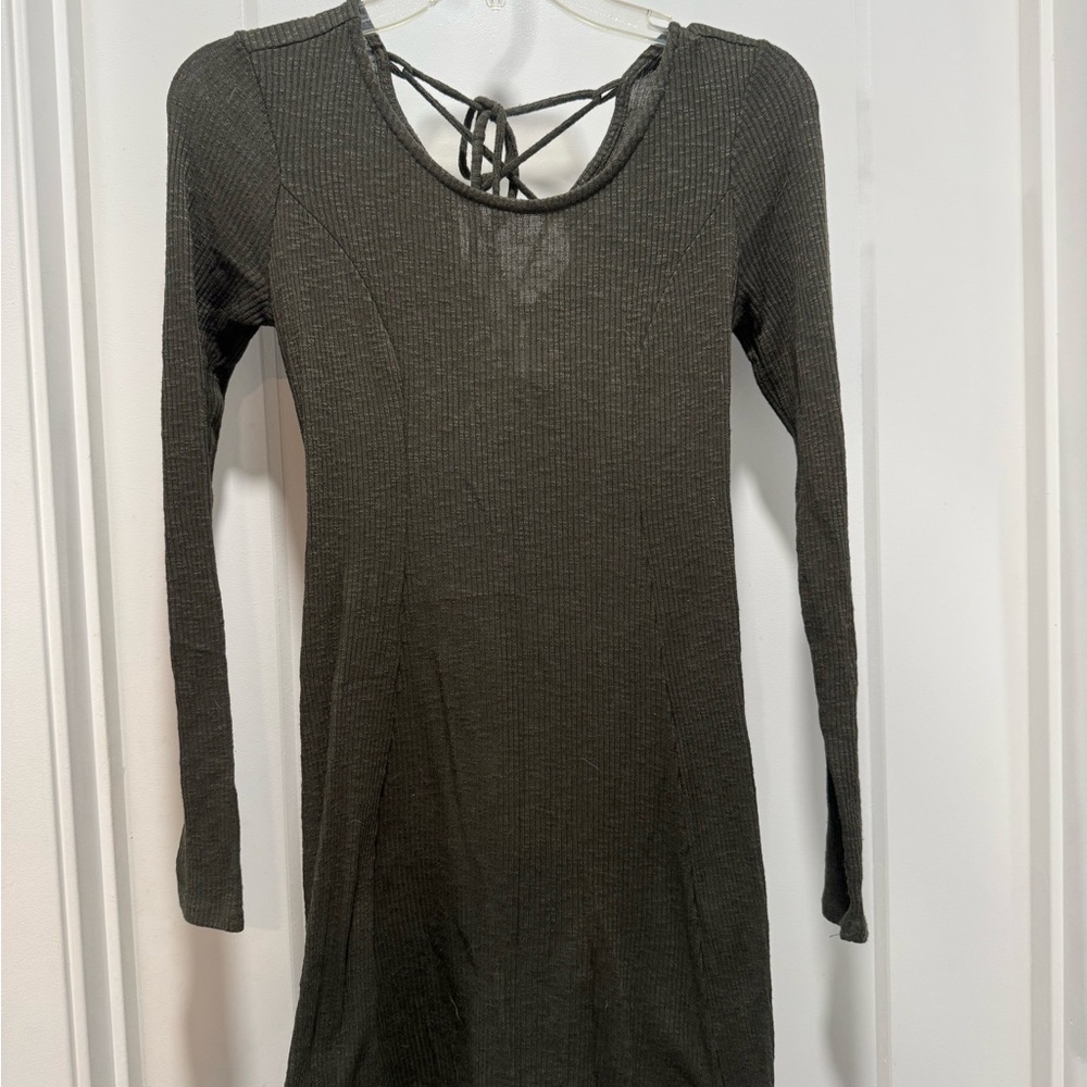 Forever 21 Long Sleeve Dress in Dark Green
